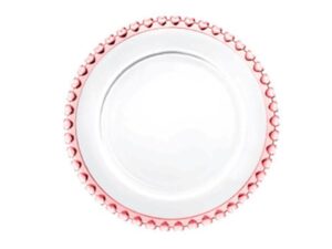 Prato de Sobremesa de Cristal Rosa Lyor Coração