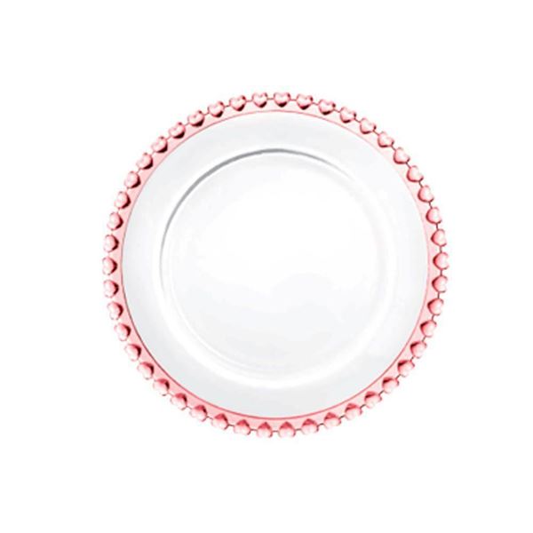 Prato de Sobremesa de Cristal Rosa Lyor Coração