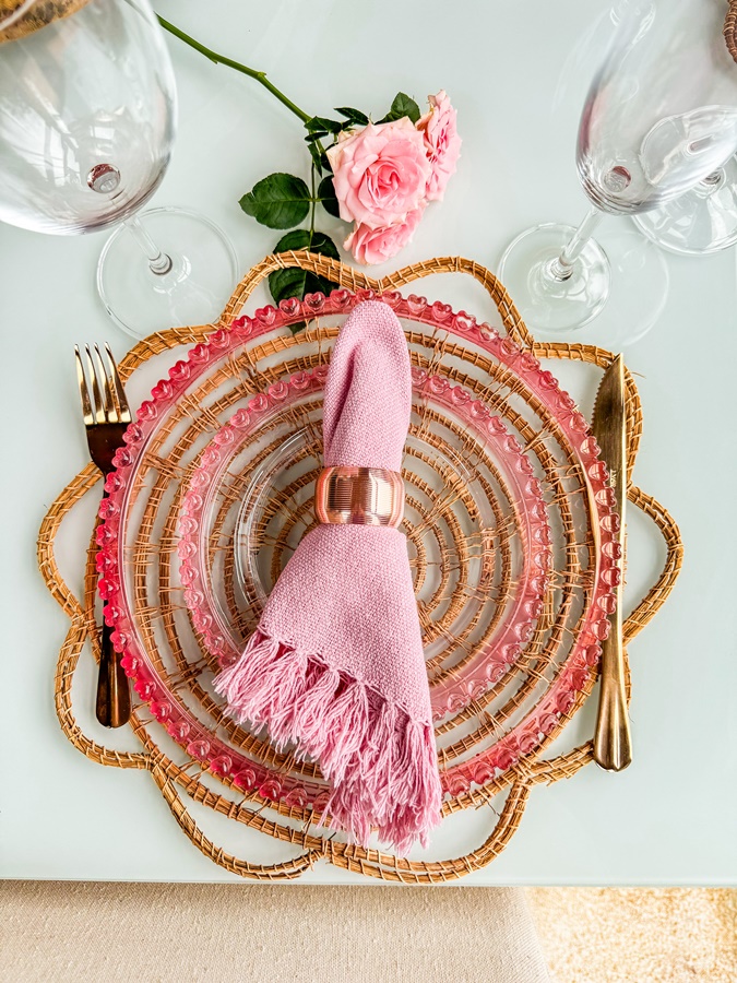 Prato Raso de Cristal Rosa Lyor Coração - Imagem 3