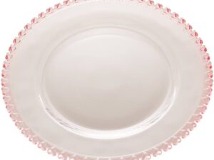 Prato Raso de Cristal Rosa Lyor Coração