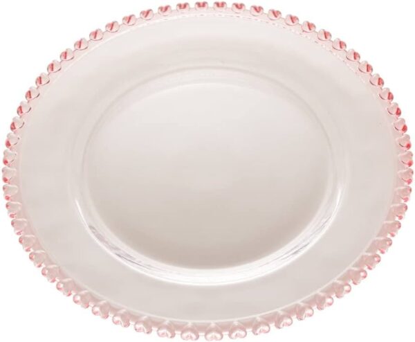 Prato Raso de Cristal Rosa Lyor Coração