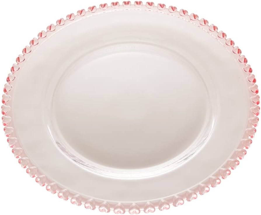 Prato Raso de Cristal Rosa Lyor Coração